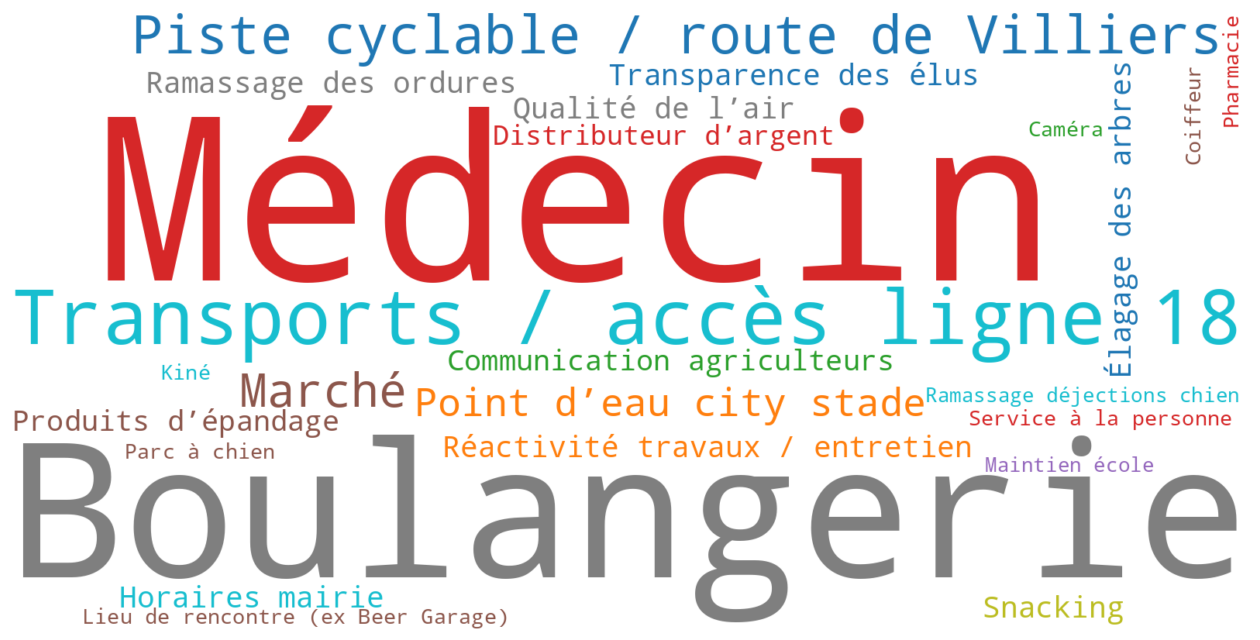 Nuage de mots – services souhaités